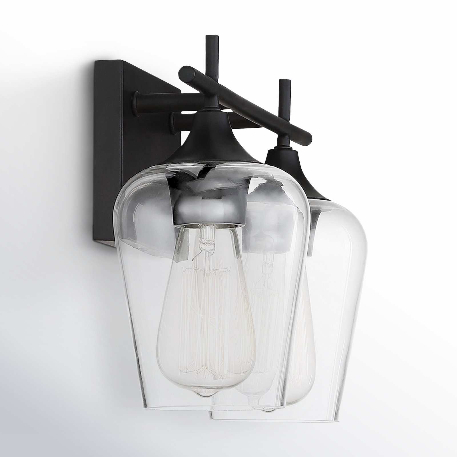 Breena Dimmable Vanity Light, Clear, Black