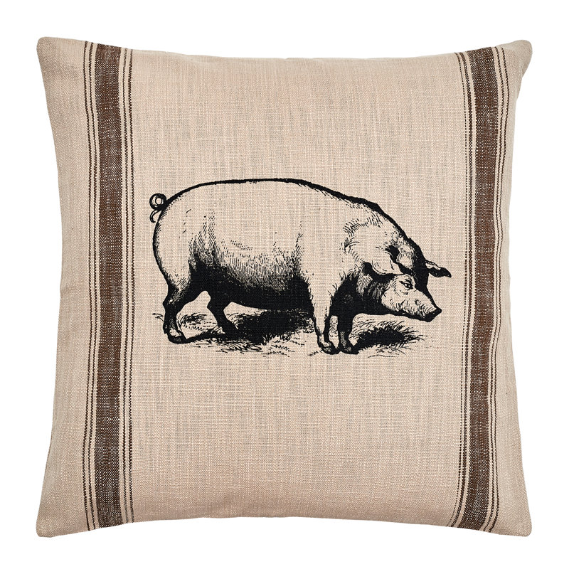 Pig Feed Sack Throw Pillow