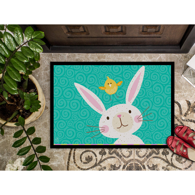 Tokyo Non-Slip Easter Outdoor Doormat, 0.2" H x 36" W x 24" D