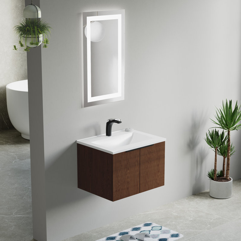 Lavabo de salle de bain rectangulaire encastré en céramique blanche avec trop-plein 24 po Dowell