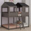 Wood Bunk Bed With Roof, Window, Guardrail-1700963550