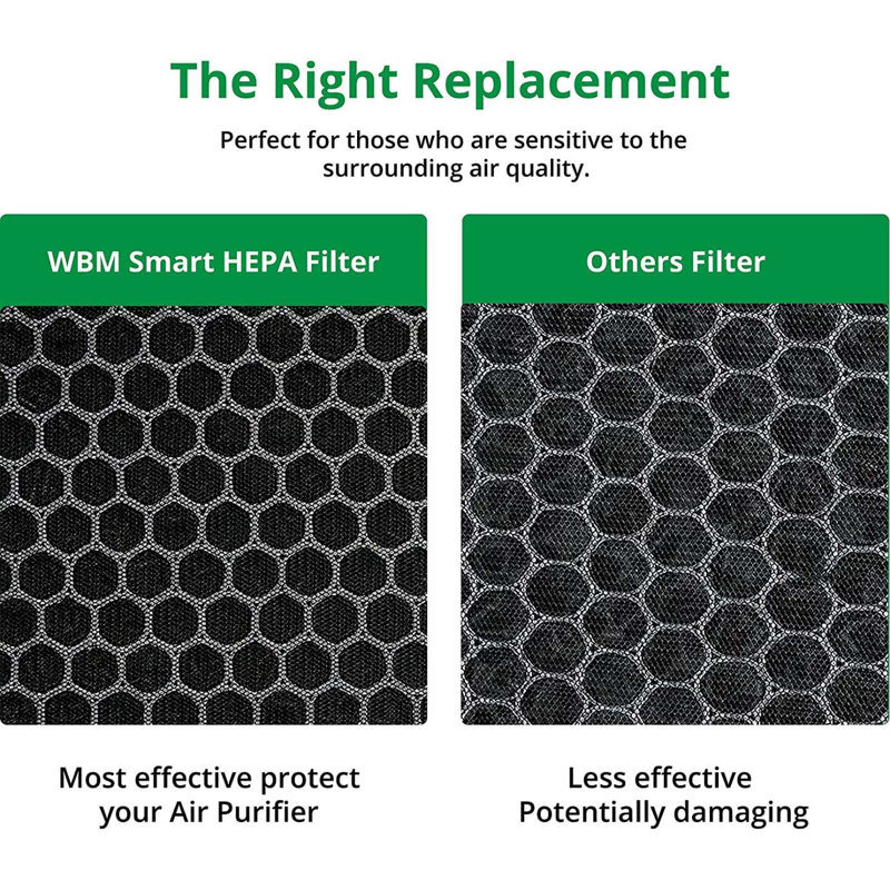 WBM Smart Air filter Purifier for Allergies and Pets, Dust, Mould, and Pollen Replacement Filter