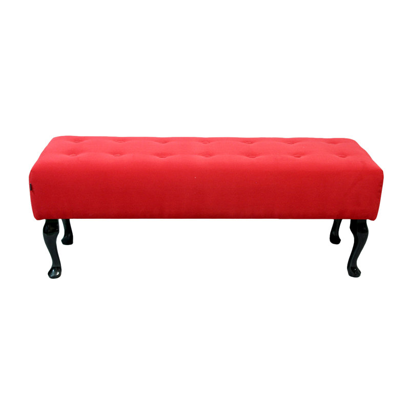 Glamour Upholstered Bench, Velour / Red
