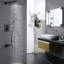 Système de douche mural 10 po, noir mat, robinet de pluie carré noir, pluie, débit 3 fonctions