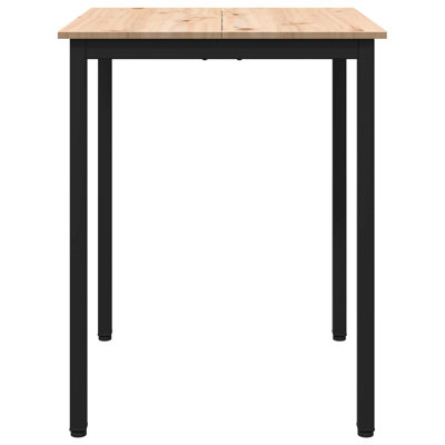 Solid Wood Top Metal Base Dining Table