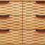 Commode 6 tiroirs en bois massif avec façades ondulées à commande numérique, large commode de rangement Mid-Century moderne, finition chêne-1423330205