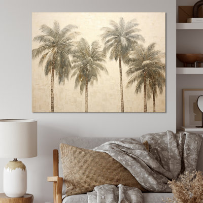 Minimalism Vintage Tropical Tranquility Palm Trees I - Palm Trees Wall Art Palm Canvas Print