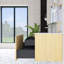 Meuble-lavabo mural simple 36 po en chêne avec plateau en résine intégrée blanche