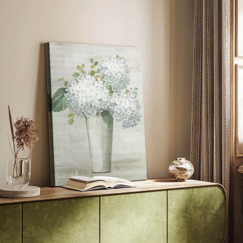 Simply Hydrangeas I -Gallery Wrapped Cavas, 12" H x 8" W