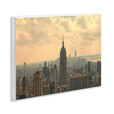 NYC Skyline with Clouds Wall Plaque, design by LSR Creative Studio