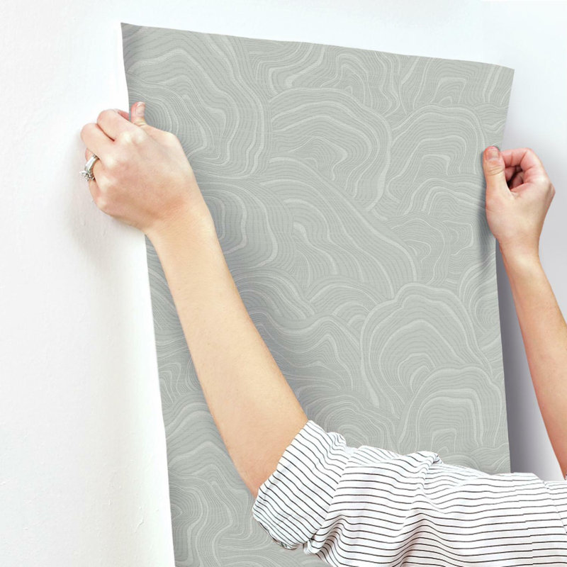 Geodes Abstract Metallic Wallpaper Double Roll, Gray