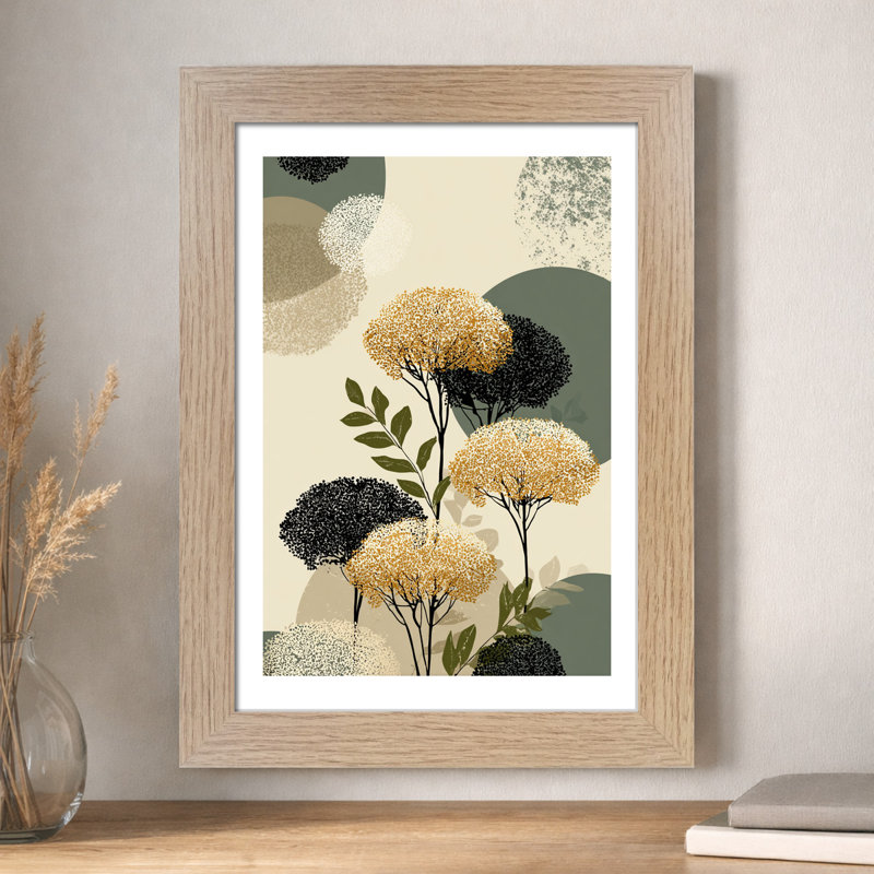 Nordic Eucalyptus Wall Art - Home Decor Giclee Art Print, Scandinavian botanical screen print in sage and mustard tones, minimalist 1 Piece Wall Art
