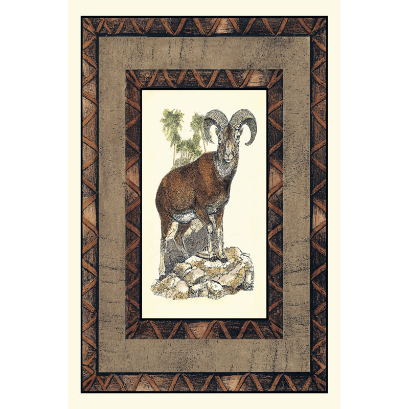 Rustic Big Horn 1 Piece Wrapped Canvas Painting, 46cm H x 30cm W x 3.8cm D