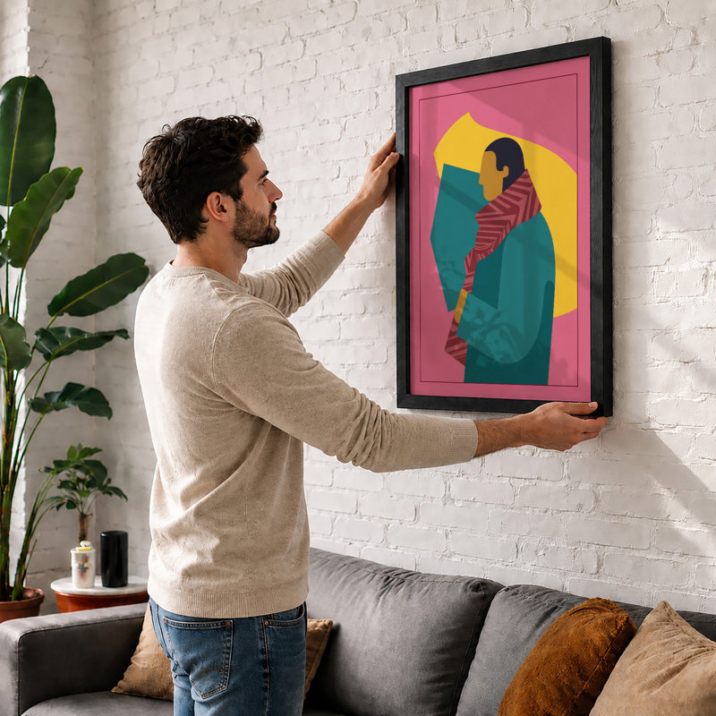 Gentle Embrace Modern - Framed Print, Unframed, A1 - 84.1 x 59.4 cm