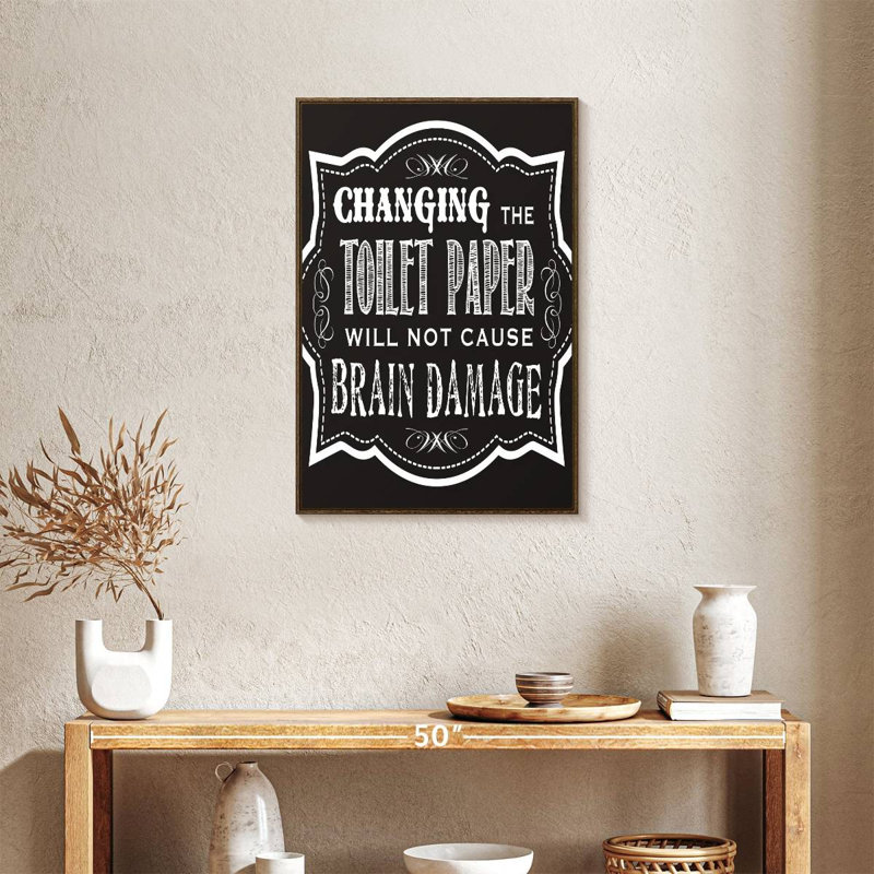 Changer le papier hygiénique, Floating Frame Walnut, 21 po x 31 po
