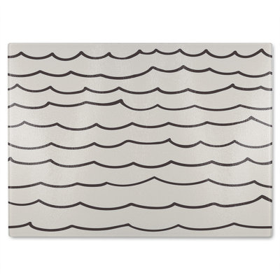 Wave Lines Glass Chopping Board