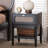 Euradell Baxton Studio Shirin Mid-Century Beige Fabric And Black Wood 1-Drawer Nightstand