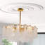 23.6" 6-Light Modern Gold Double-Layer Glass Chandelier