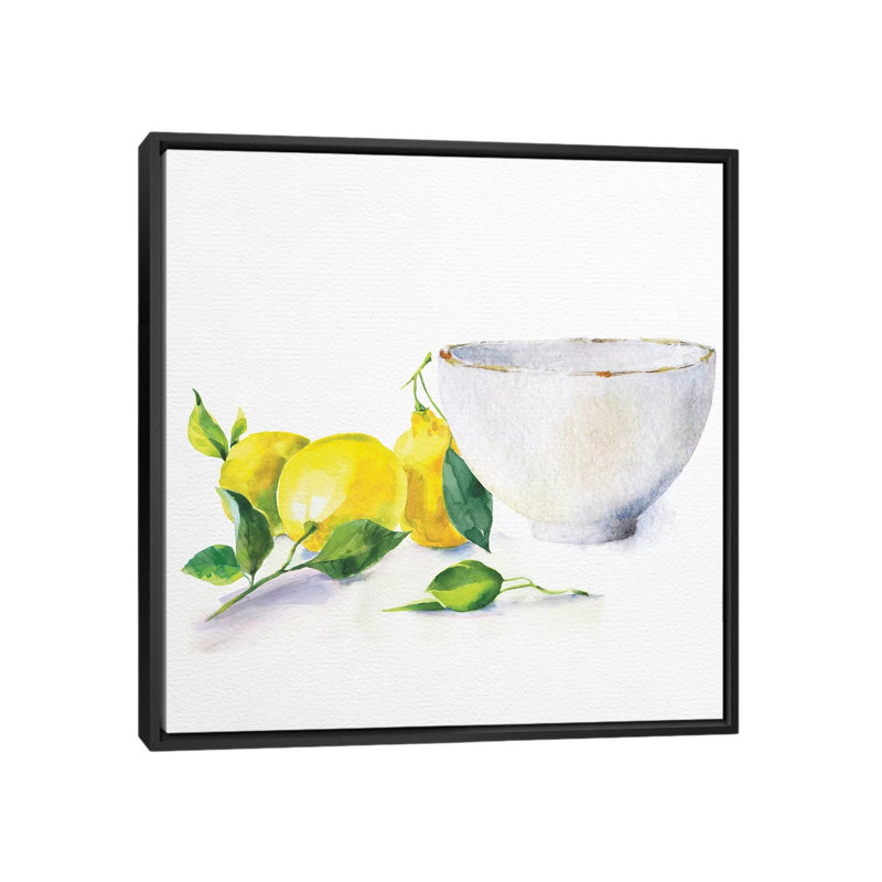 «Lemon Bowl» par Nikki Chu - impression, H 26 po x l 26 po x P 1,5 po, Cadre noir