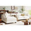 Beige For 5 With Storage Footrest & Hidden Cup Holders, Wooden Frame, Ultra-comfortable, Cushions, Soft Fabric Sectional Removable , , Frame-1509978033
