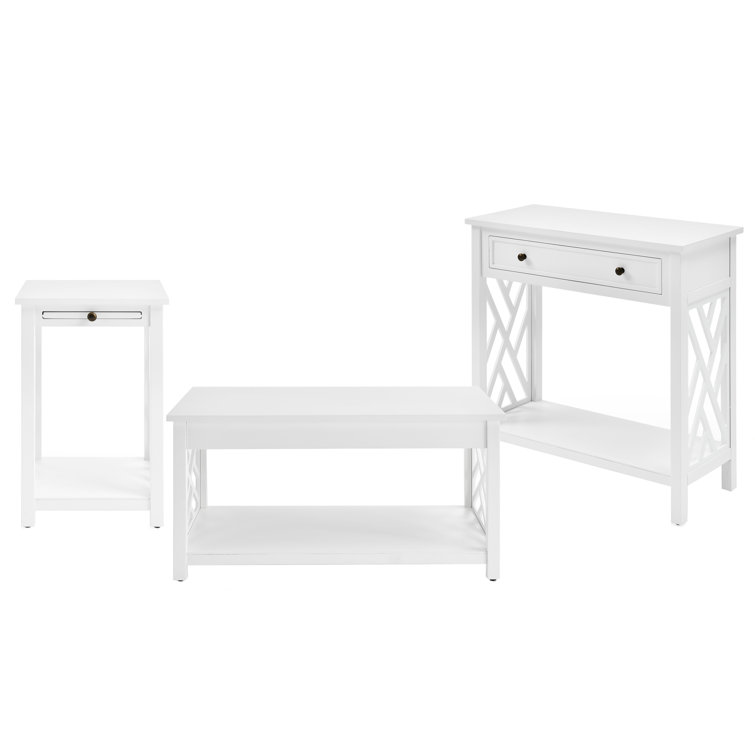Lund 36" Wide 3 Piece Set With 1 Coffee Table 1 End Tables 1 Entryway Console Table With Storage