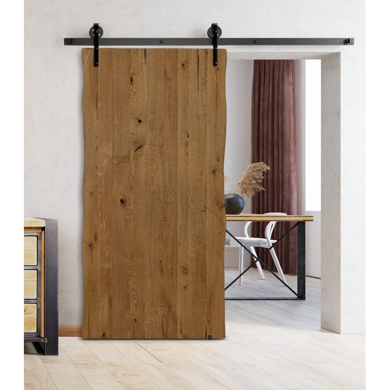 Yayla Solid Oak Barn Door, 210cm H x 110cm W x 3.5cm D, Brown
