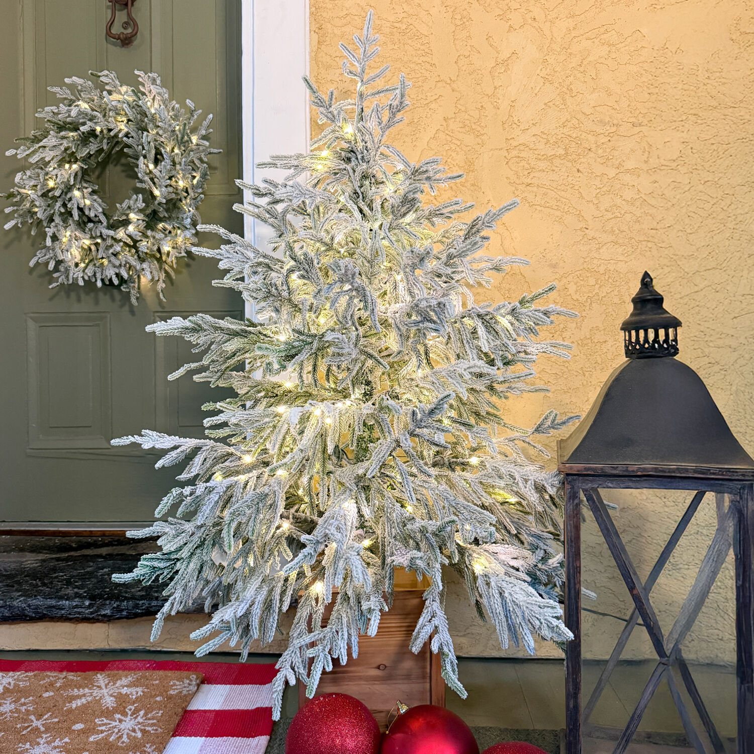 Potted Artificial Holiday Porch Tree