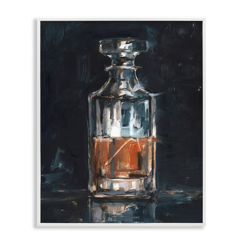 Bar Bar Whiskey Decanter Art par Ethan Harper, Estampe numérique encadrée blanc bord de mer, H 20 po x l 16 po