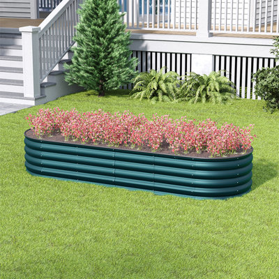 Oval-Shaped Galvanised Steel Raised Garden Bed
