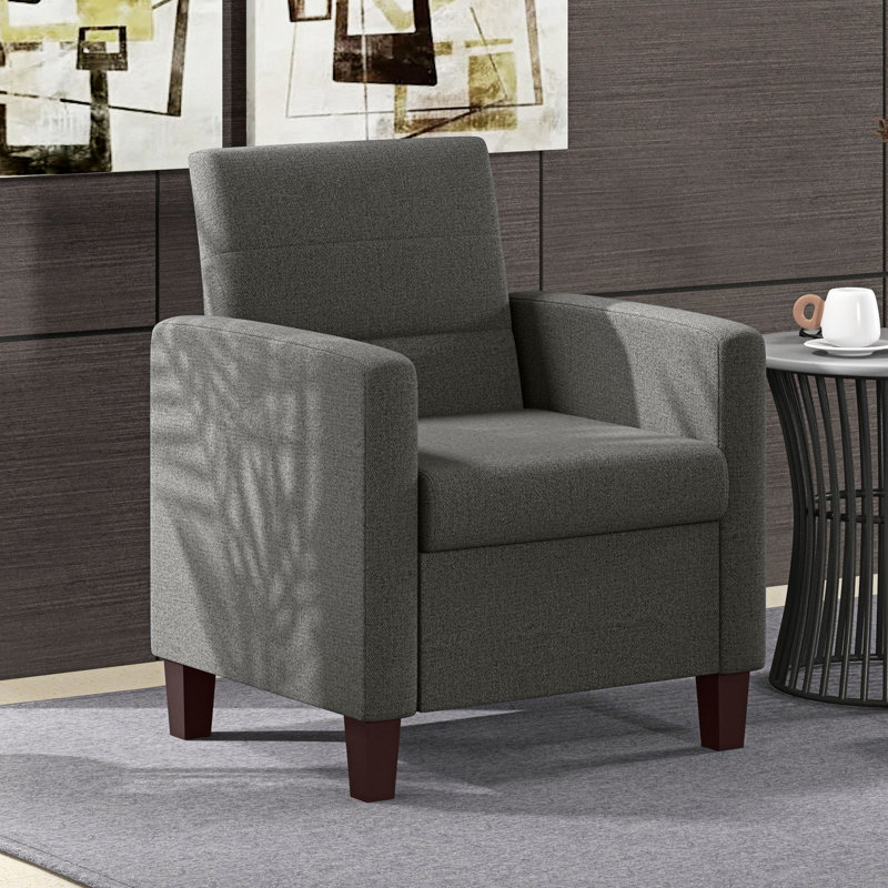Fauteuil moderne en tissu avec coussins antidérapants, 100% polyester gris