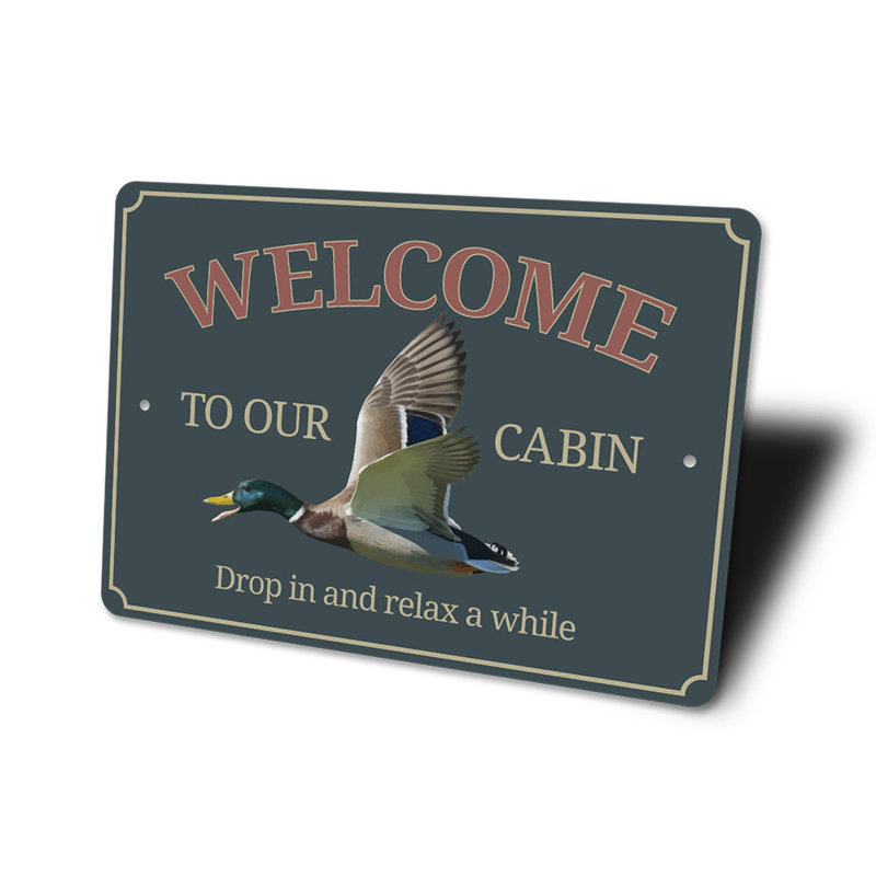 Enseigne canard en aluminium, H 14 po x l 10 po x P 0,04 po