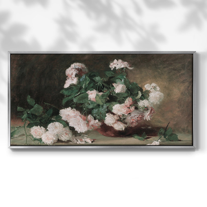 Série botanique-CD-galerie encadrée-Prêt à accrocher, H 17 po x l 33 po, Argent argent