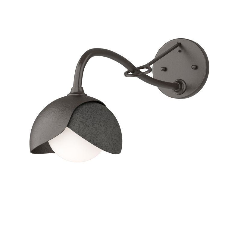 Brooklyn 1 - Light Hardwired Armed Sconce, Oil Rubbed Bronze, Natural Iron