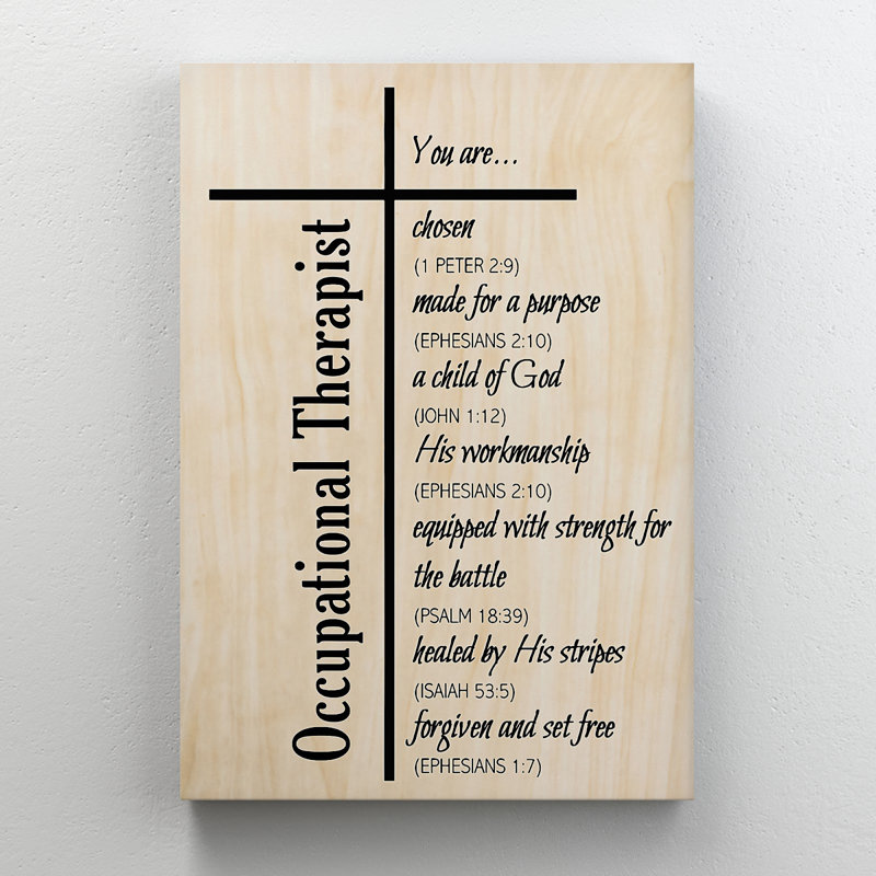 «Occupational Therapist Quotes», art textuel sur toile tendue, H 20 po x l 16 po x P 2 po