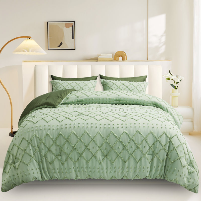 Cut Flower Colour Clash Comforter Set, Twin Comforter + 4 Additional Pieces, Teal