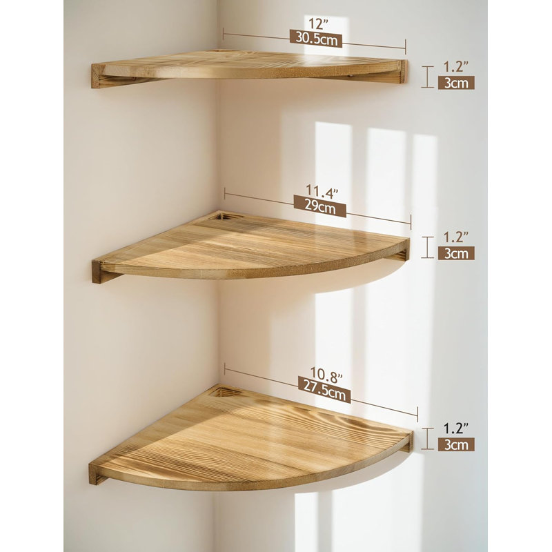 Farmhouse Rustic Corner Floating Shelf
