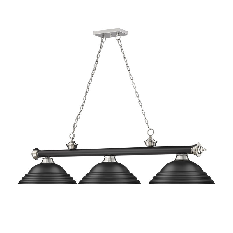 Billard 3 lumières Annaleisa, Noir mat, Noir mat