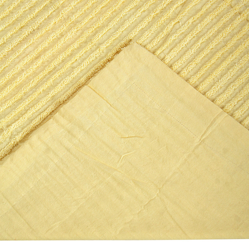 Jullian 100% Cotton Tufted Pillow Sham, Modern Stripe Design, Soft Breathable Decorative Cover, OEKO-TEX Certified, Machine Washable, Euro (26" x 26"), Yellow, All-Season