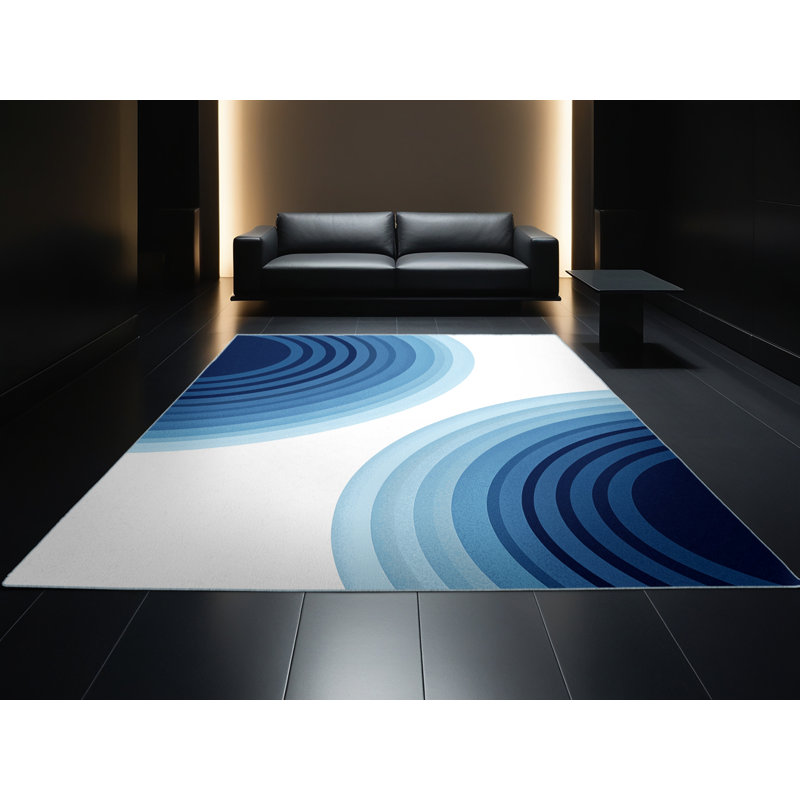 Tapis contemporain gris lavable à la machine Ottoline, Carré 4 pi