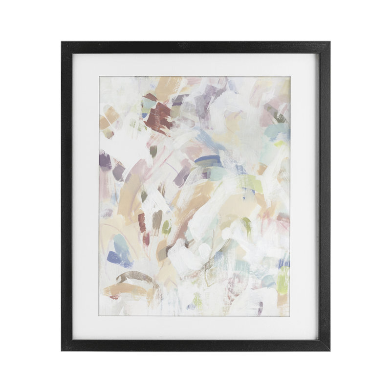 «Pastel Candy Scrape», reproduction abstraite encadrée sous verre, design par June Erica Vess, Cadre noir minuit
