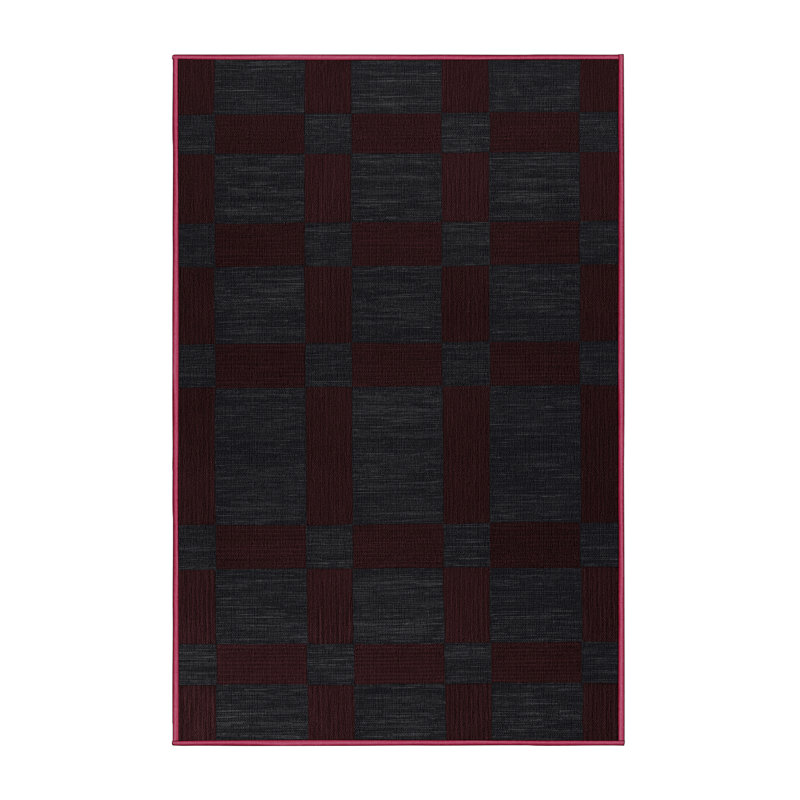 Tapis brun à carreaux lavable à la machine, Rectangle 2 pi x 3 pi