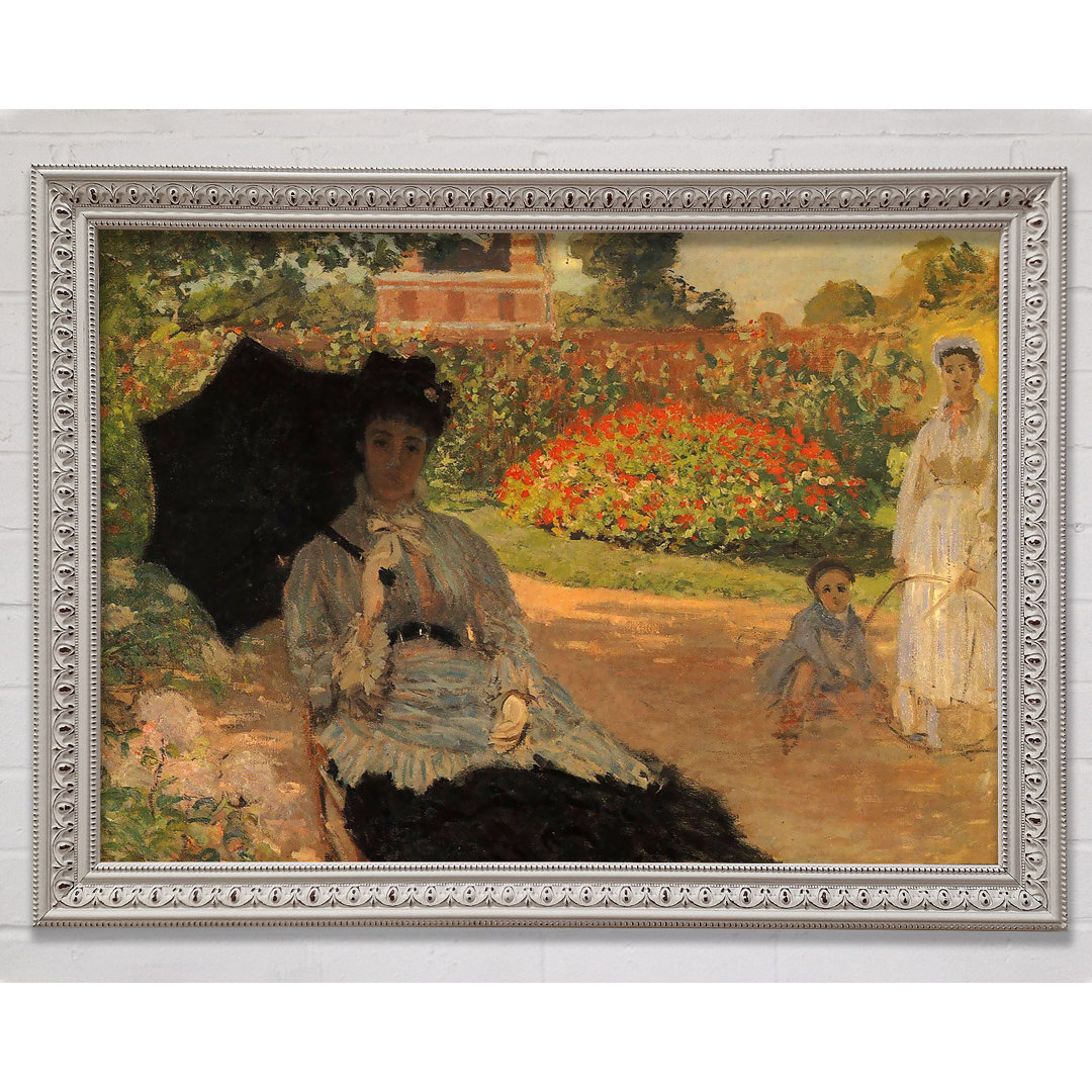 Monet Camille im Garten mit Jean und seinem Kindermädchen - Einzelne Bilderrahmen Kunstdrucke