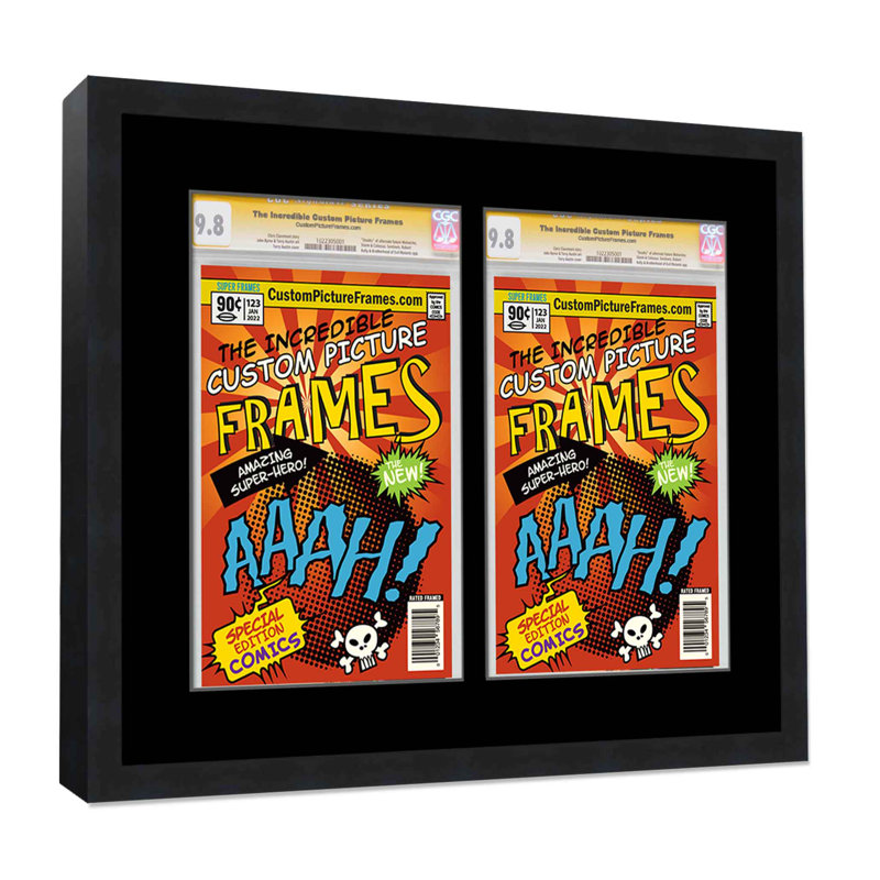 Wood Picture Frame with Mat, Black/Black
