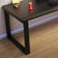 Bureau rectangulaire en bois massif noir-886443560