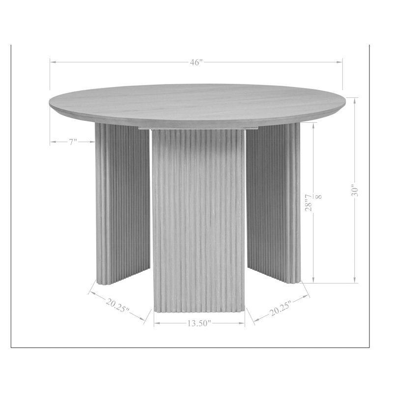 Norlina Taylors 46" Round With Fluted Base Dining Table, Brown