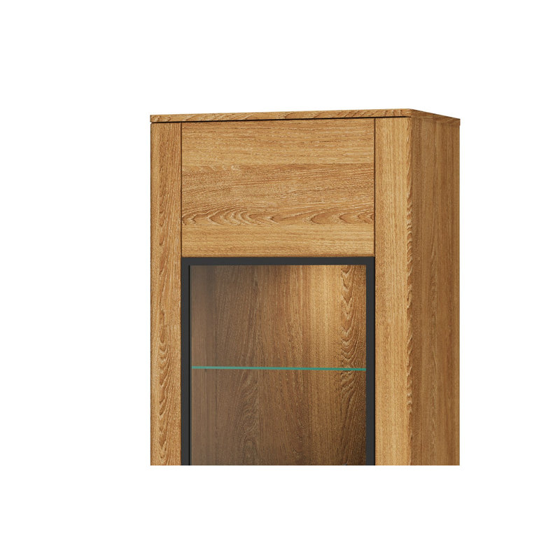 Eastmont Manufactured + Solid Oak Wood 1-Door Display Cabinet
