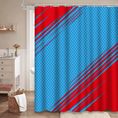 Rideau de douche abstrait avec 12 crochets