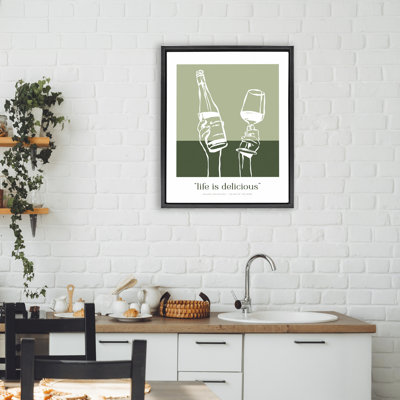 Green Life Is Delicious Floating Frame, design by Lettered and Lined