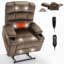 Fauteuil inclinable à double moteur en chenille à position infinie avec deux porte-gobelets, massage par vibration à 8 points et chauffage lombaire-256262263