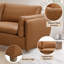 Canapé modulaire en cuir fleur brun 3 pièces avec fauteuils gauche et droit